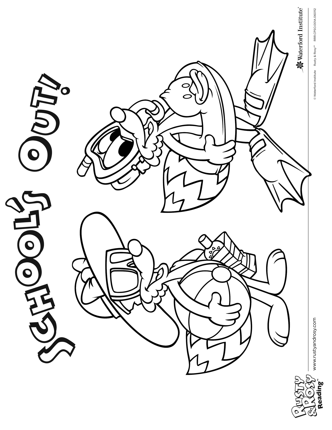 1275x1650 School's Out Coloring Sheet Rusty And Rosy Summer Art