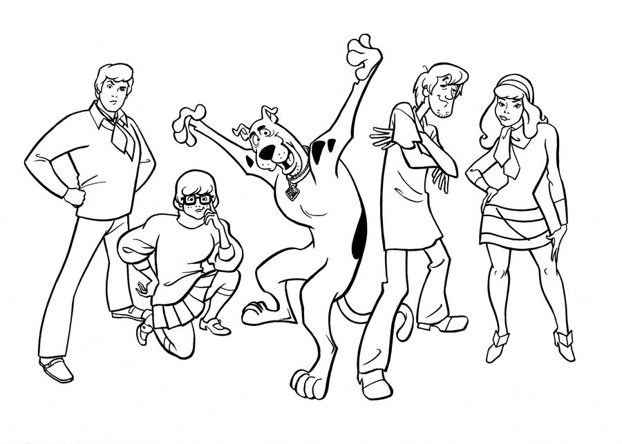 900x643 Scooby Doo Gang Cartoon Coloring Pages