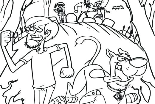 520x350 Scooby Doo Gang Coloring Pages And The Mystery Machine