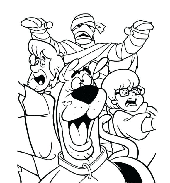 580x624 Scooby Doo Characters Coloring Pages Download Monsters Unleashed