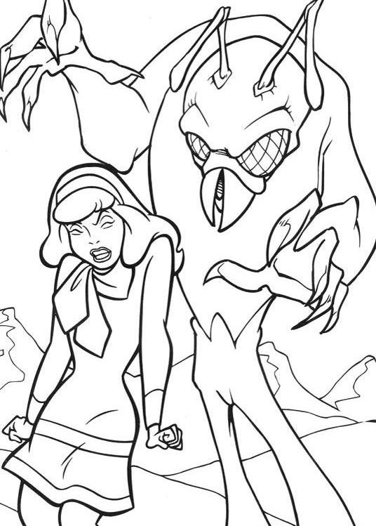 536x749 Scooby Doo Coloring Pages Daphne And Monster For Halloween
