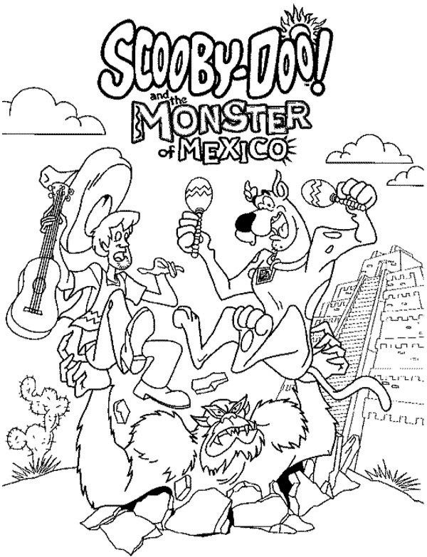 600x783 Scooby Doo Monster Mexico Coloring Page Scooby Doo