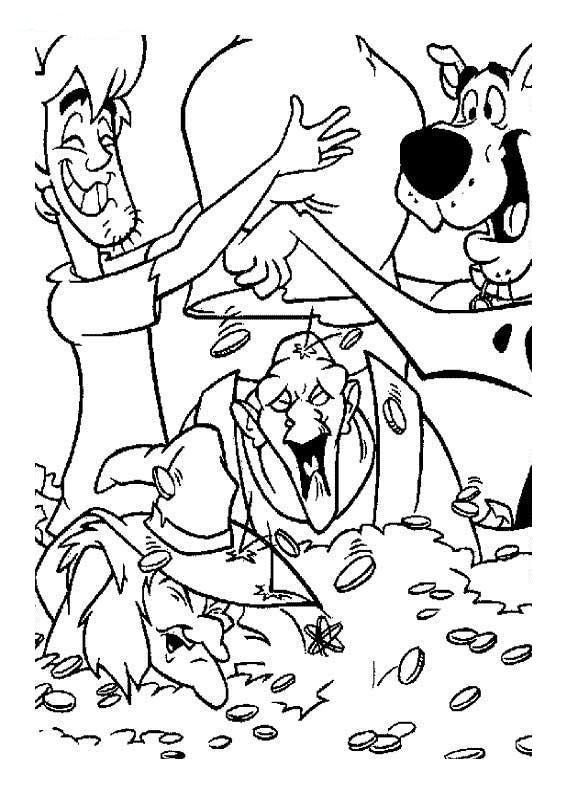 567x794 Download Shaggy Has Lots Of Gold Scooby Doo Coloring Pages