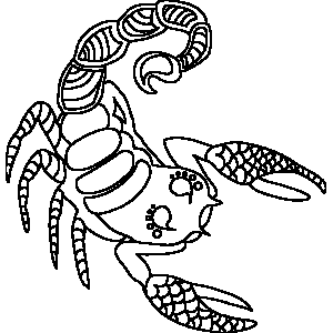 300x300 Scorpio Zodiac Coloring Page