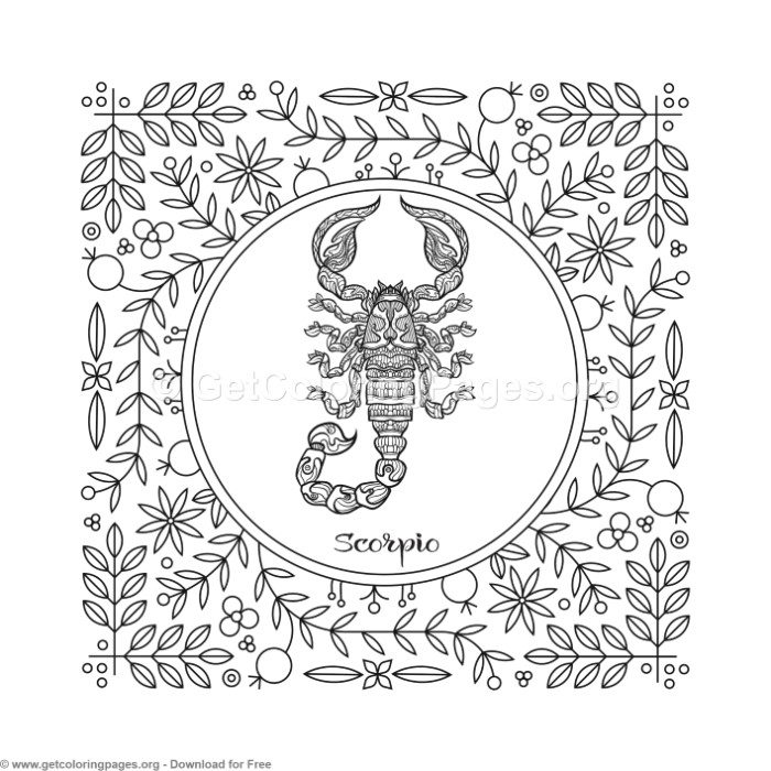 700x700 Scorpio Zodiac Element Coloring Pages