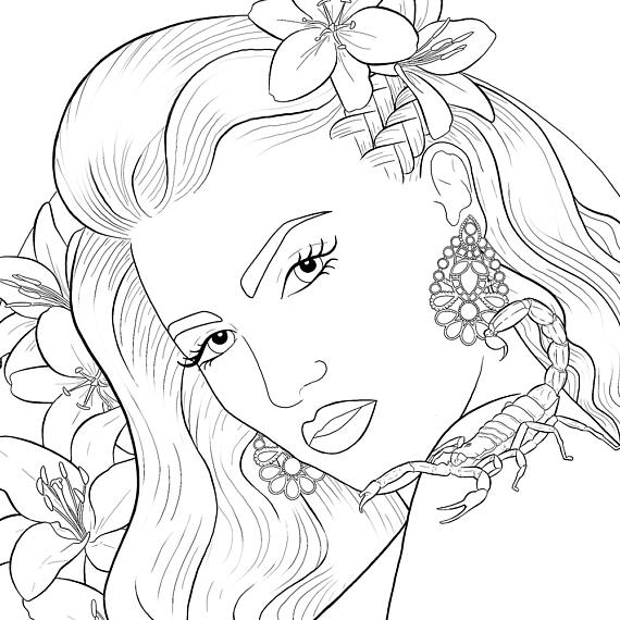 570x570 Scorpio Coloring Page For Adults Scorpio Adult Coloring