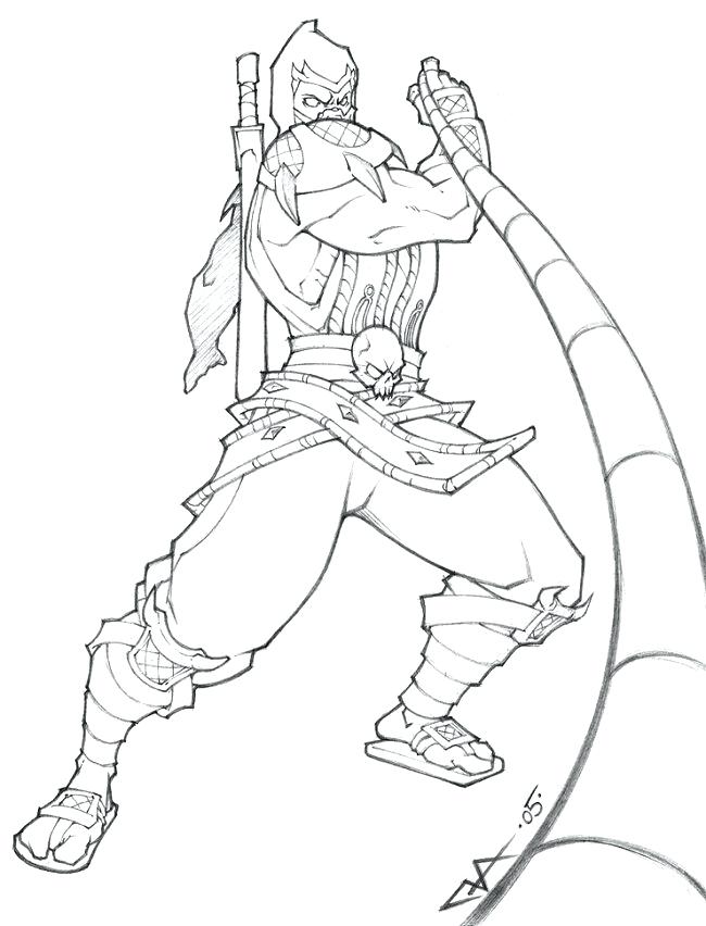 650x852 Mortal Kombat Coloring Pages Mortal Coloring Reptile Mortal