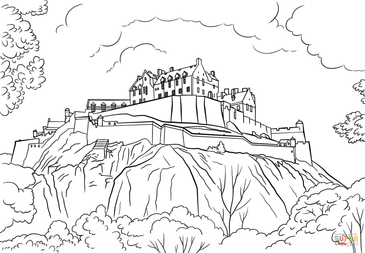 1186x824 Edinburgh Castle Coloring Page Scotland Category. Select