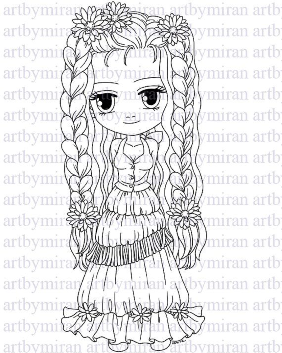 570x713 Digital Stamp Annabelle( 86), Digi Stamp, Coloring Page, Printable