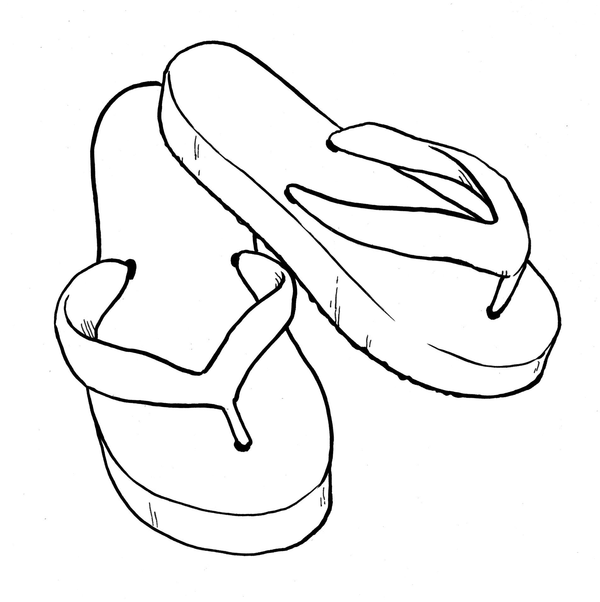 1905x1913 Flip Flop Coloring Page Copic Marker Scrapbooking S First Digi