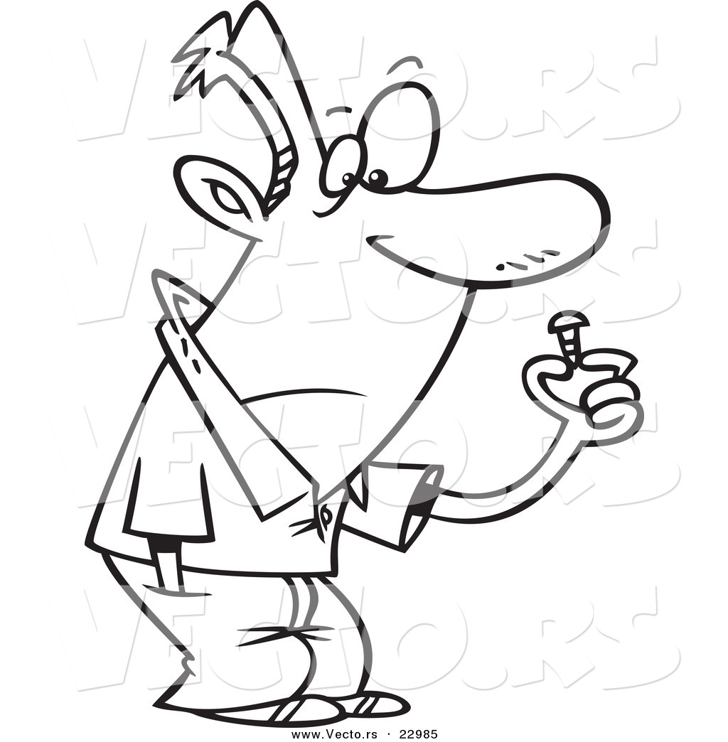 1024x1044 Vector Of A Cartoon Guy With A Loose Screw