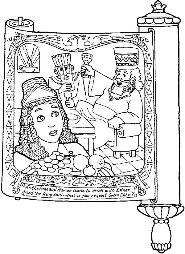 600x825 Picture Of Purim In Scroll Coloring Page