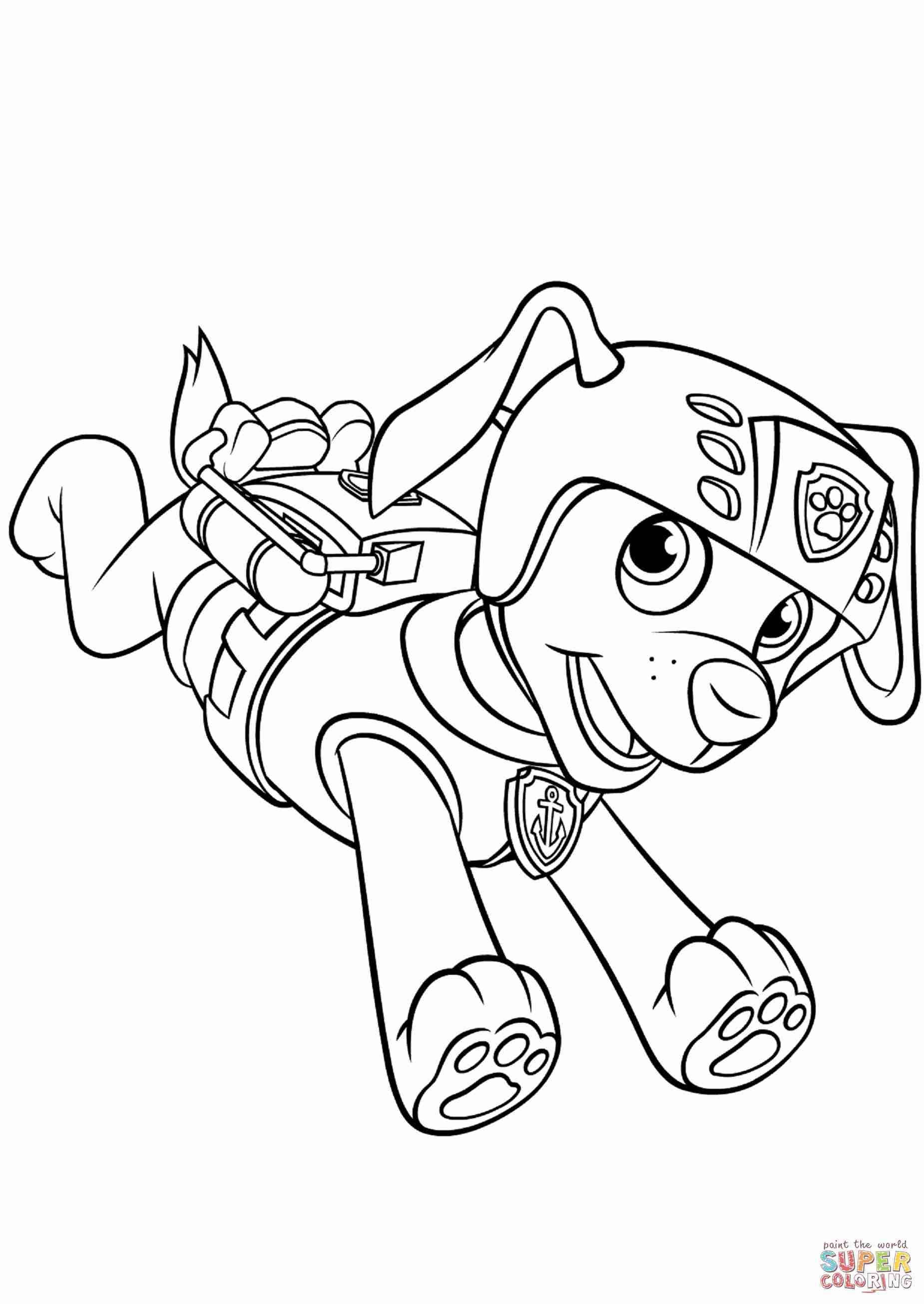 1850x2611 Zuma With Scuba Gear Backpack Coloring Page Free Printable Also