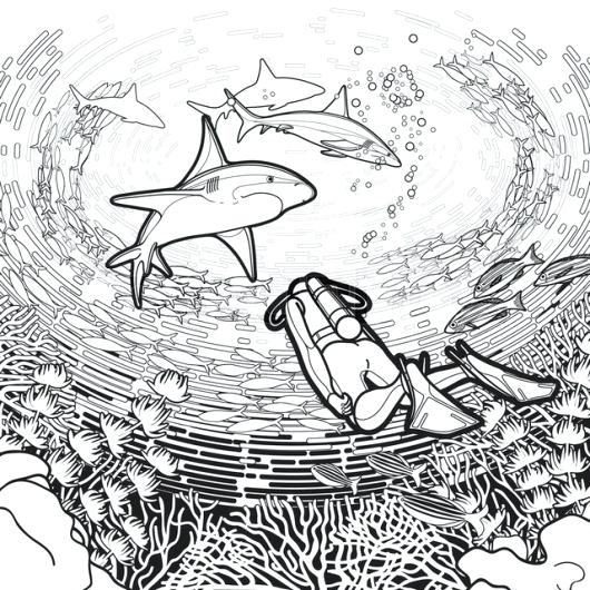 530x530 Scuba Diver Coloring Page Click To See Printable Version Of Diver