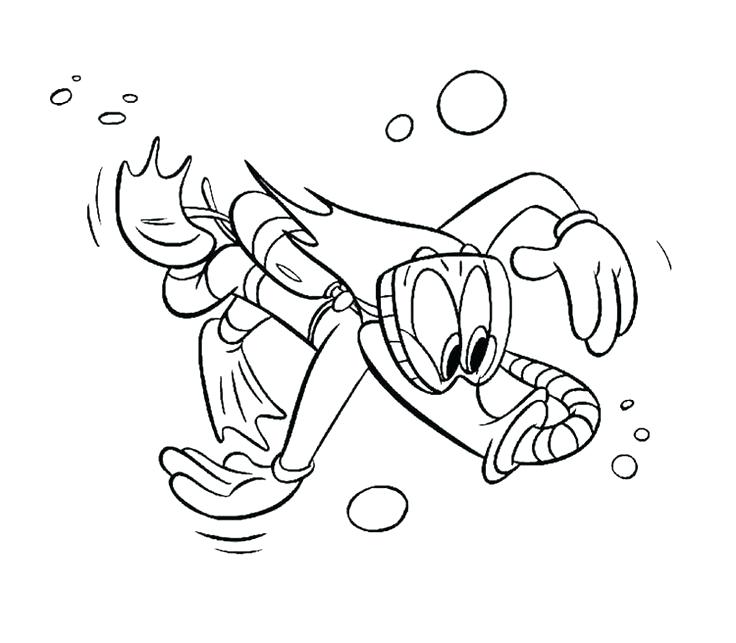 736x643 Scuba Diver Coloring Page Diving Fins Coloring Page Scuba Diving