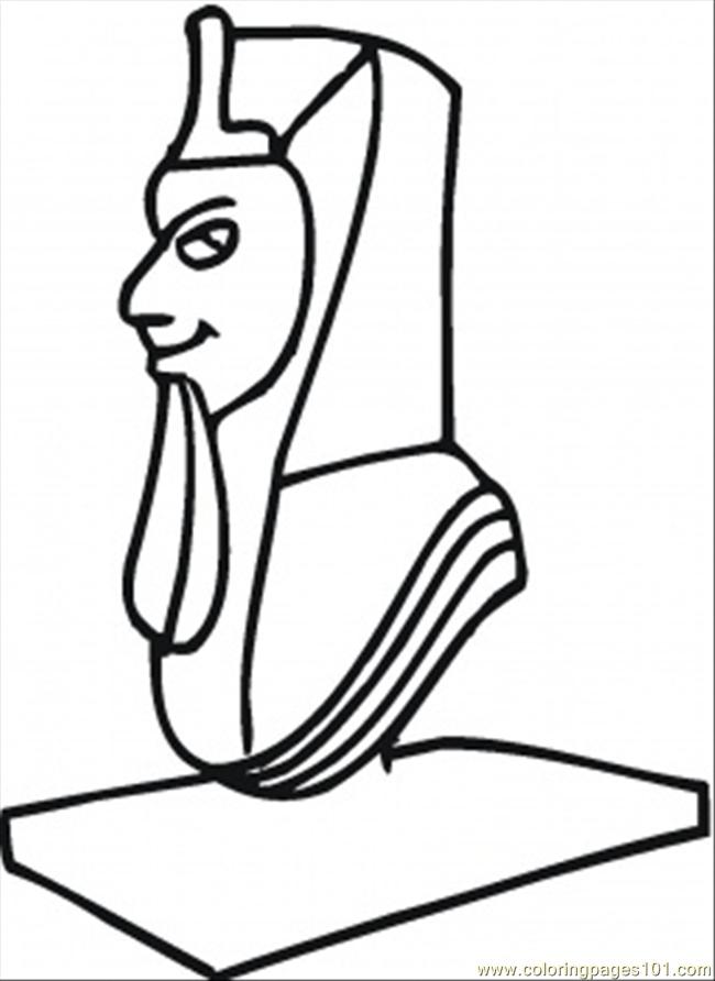 650x892 Sculpture Of Egyptian Coloring Page