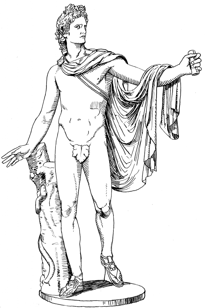 683x1024 Apollo Statue Sclupture Coloring Page