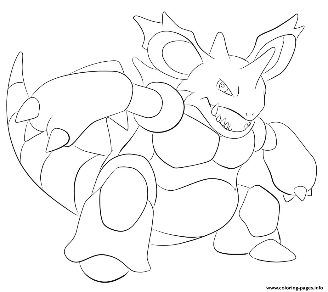 1042x928 034 Nidoking Pokemon Coloring Pages Printable
