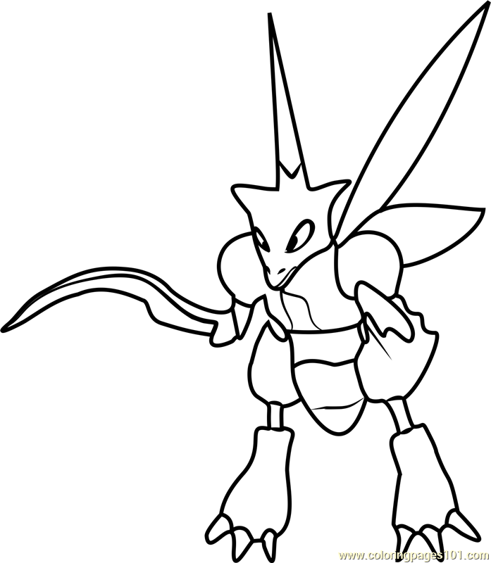 697x800 Scyther Pokemon Go Coloring Page