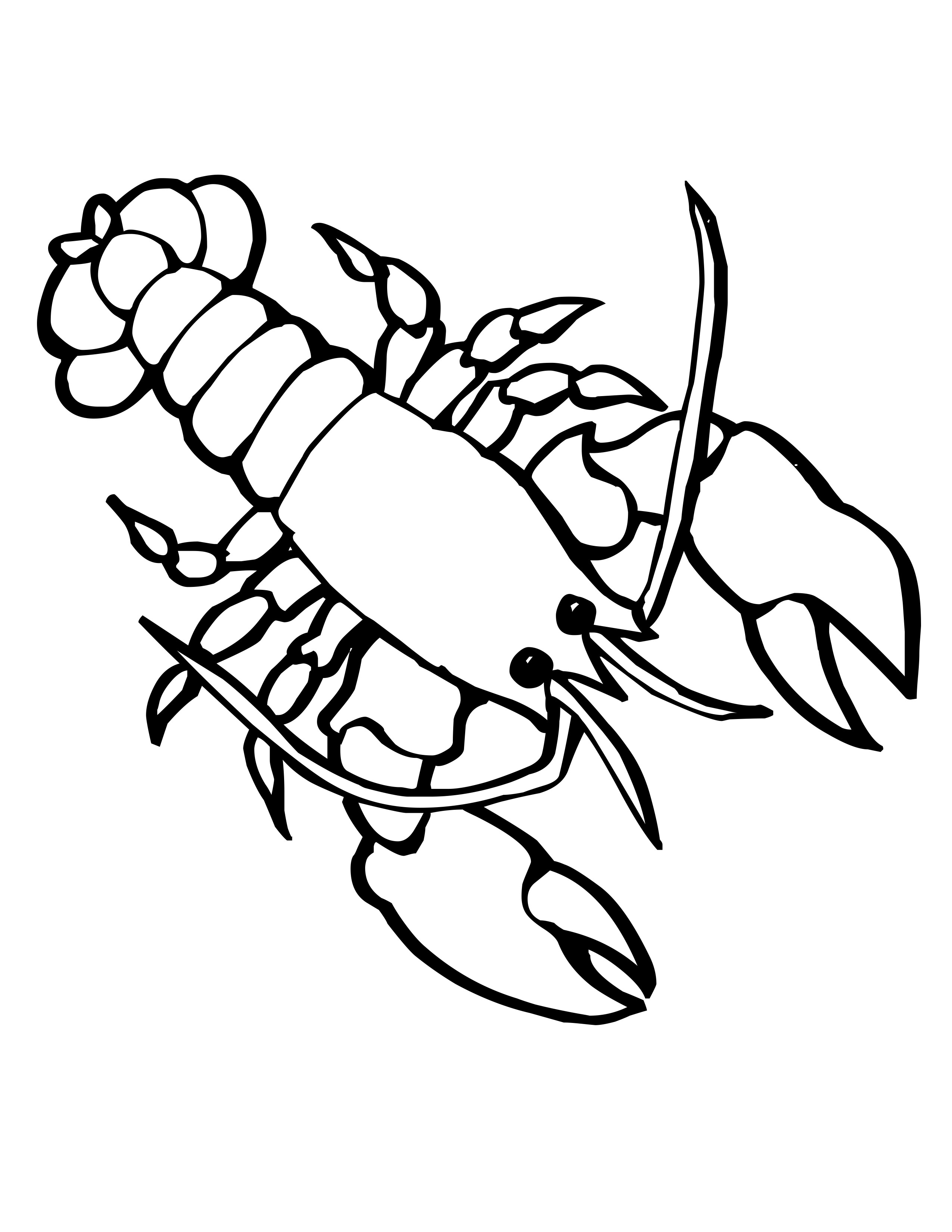 2550x3300 Beautiful Under The Sea Creatures Coloring Pag