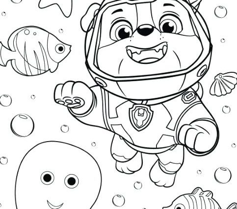 483x425 Sea Patrol Coloring Pages Paw Patrol Rubble Underwater Coloring