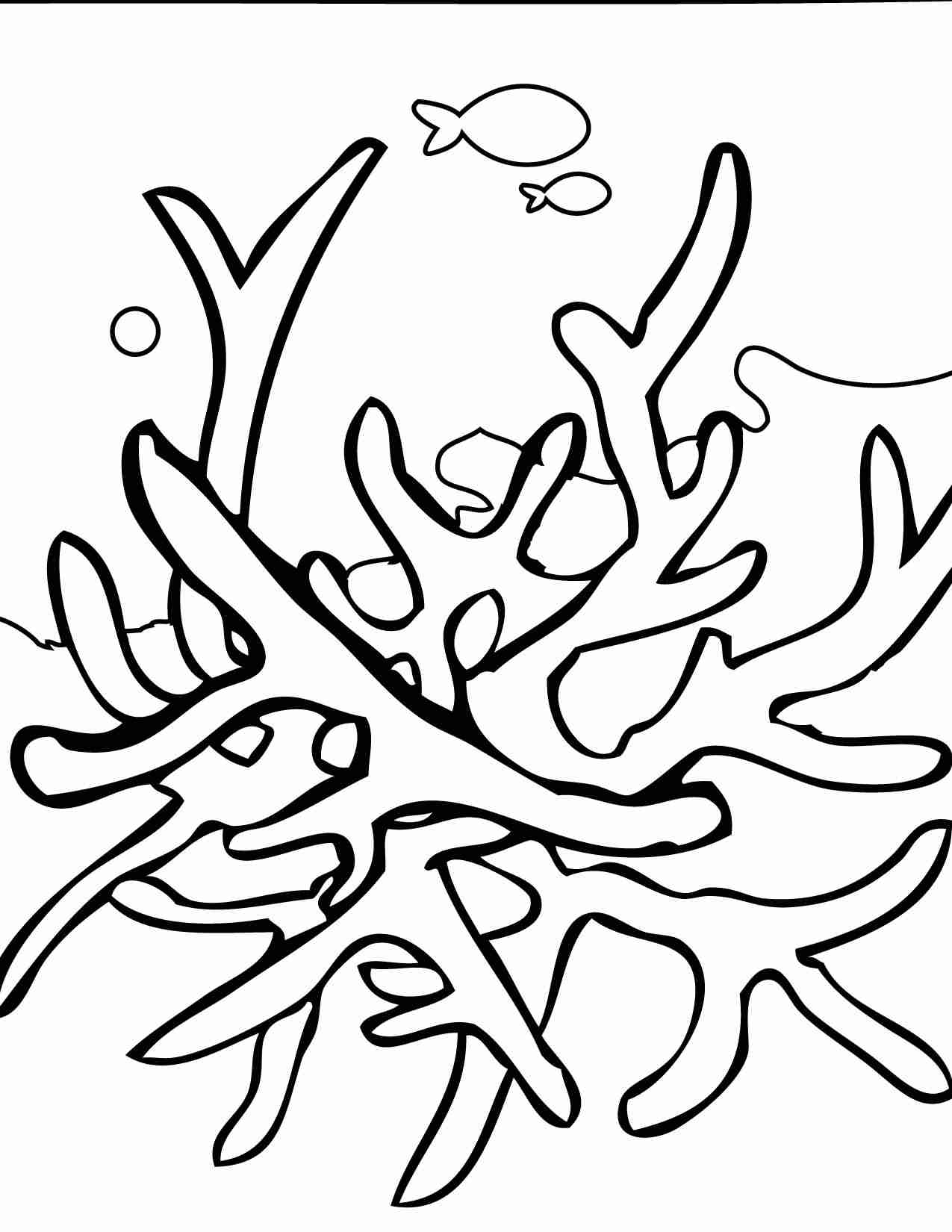 1275x1650 Unique Coloring Pages Of Coral Reefs Reef Page And Sea Plants