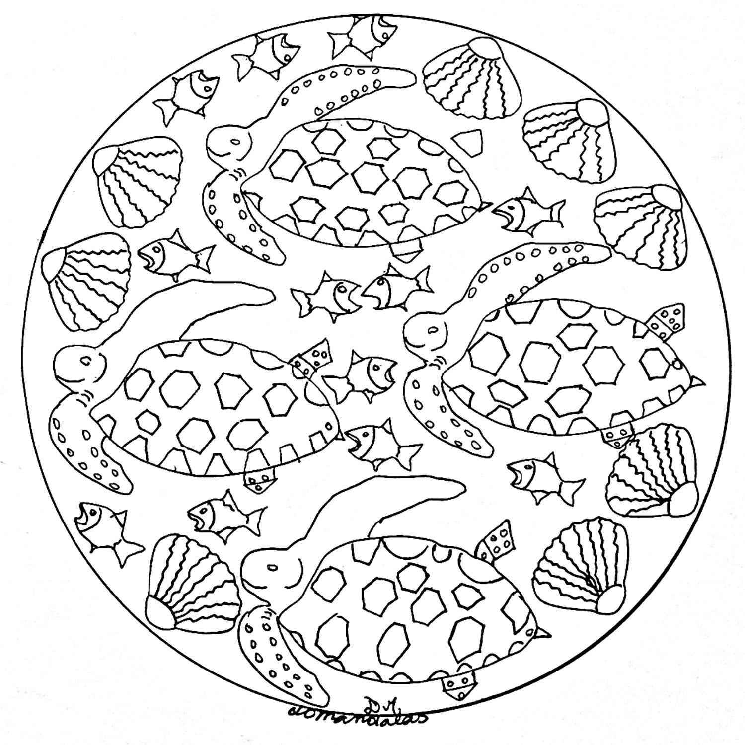 1500x1500 Sea Turtles Coloring Pages For Adults Justcolor Showy Turtle