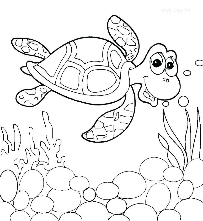 850x924 Realistic Sea Turtle Coloring Pages Printable For Kids Coloring