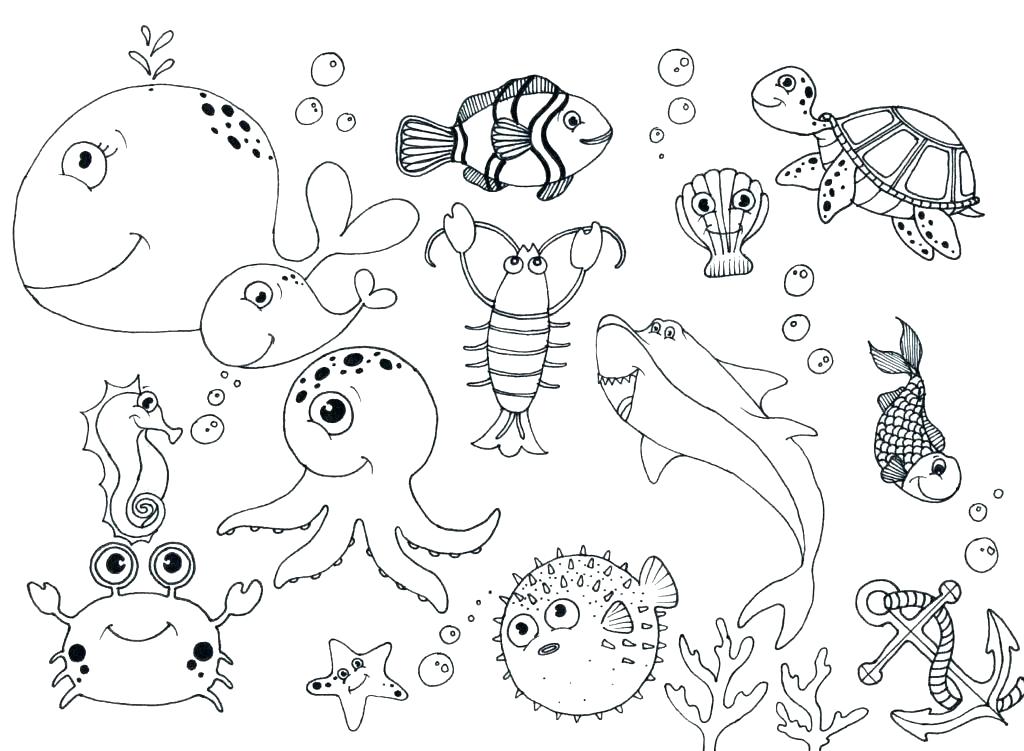 1024x751 Ocean Scene Coloring Page Under The Sea Colouring Pages Free