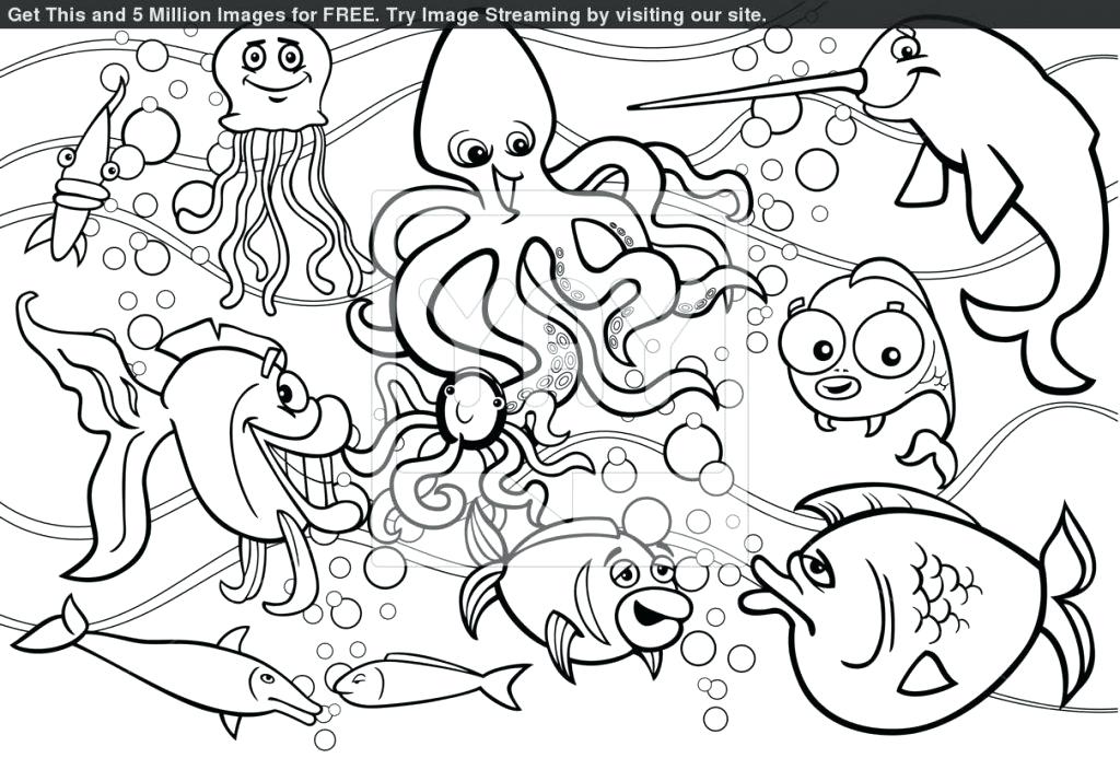 1024x693 Sea World Coloring Pages Download Sea Creature Coloring Page