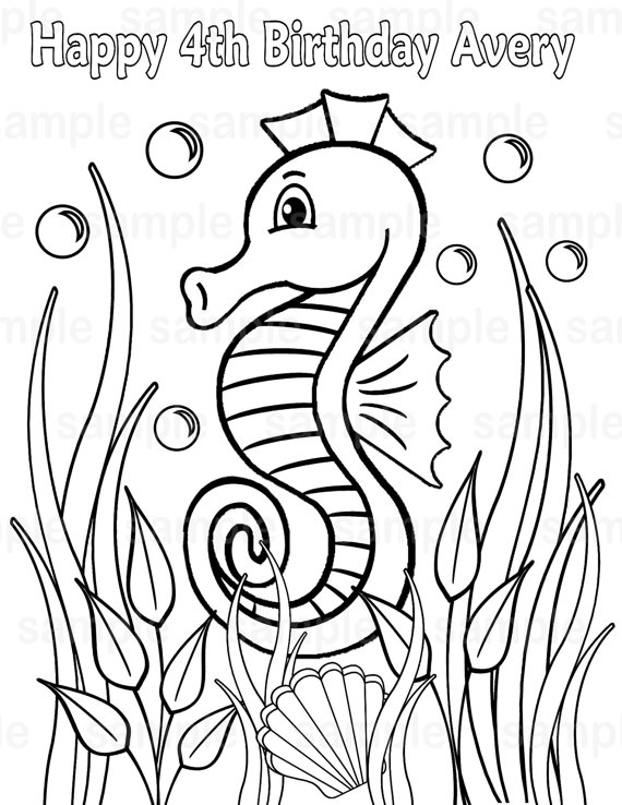 570x738 Seahorse Coloring Pages