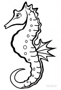 204x300 Drawn Seahorse Printable