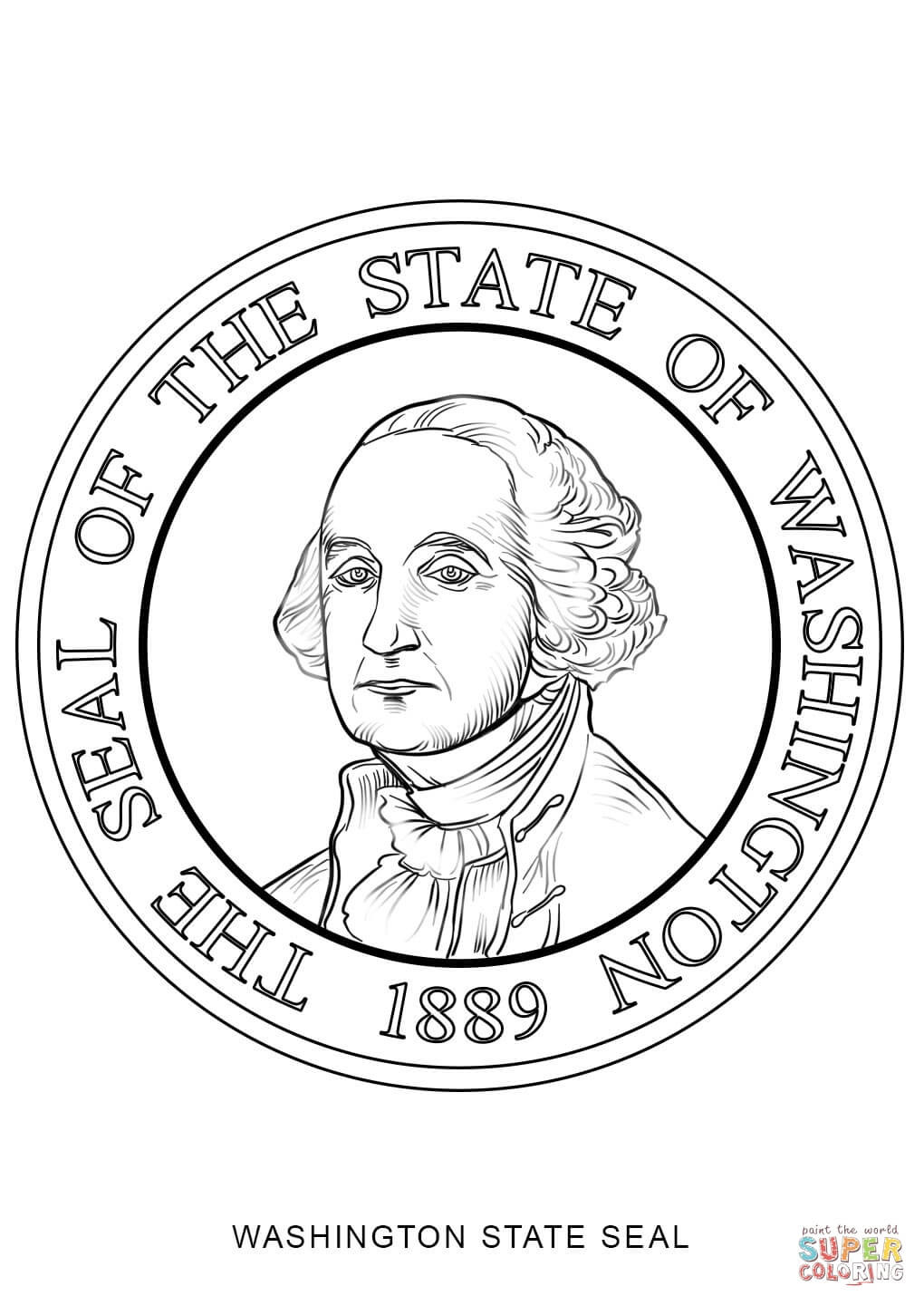 1020x1440 Washington State Seal Coloring Page Free Printable Pages