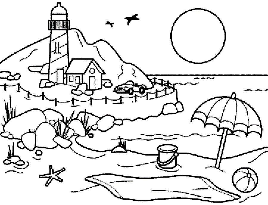 900x688 Seashore Coloring Pages