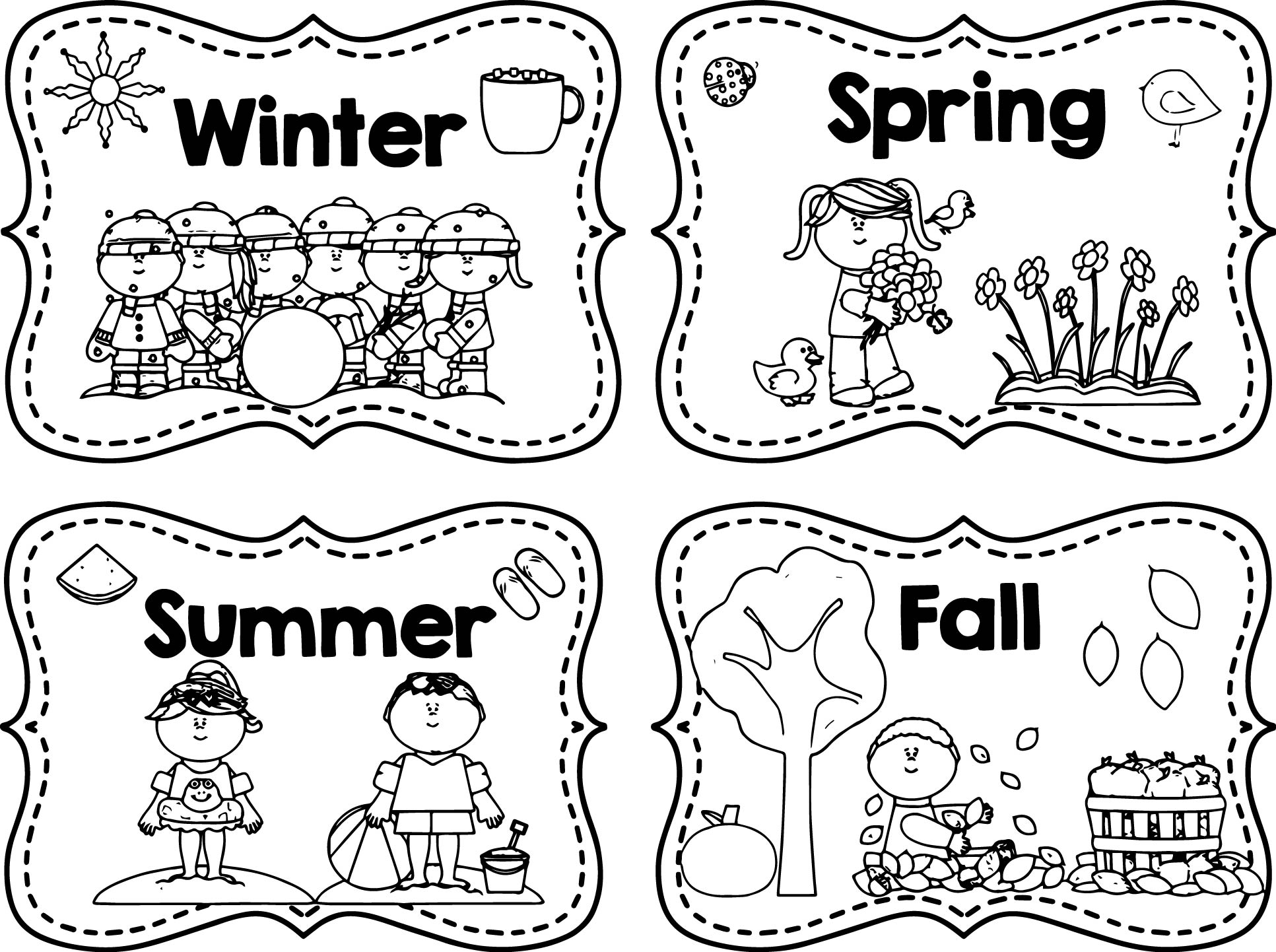 1933x1442 4 Seasons Coloring Pages To Print Coloring For Kids 2018