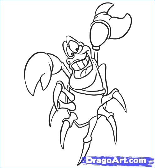 Sebastian The Crab Coloring Pages