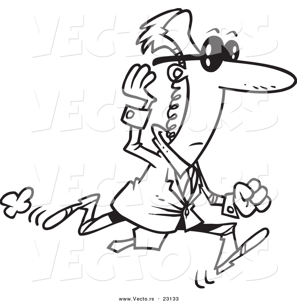 1024x1044 Vector Of A Cartoon Running Secret Service Guy