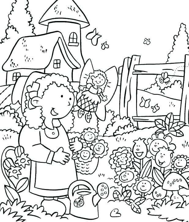 618x728 Garden Coloring Sheets My Little House And The Flower Garden Free