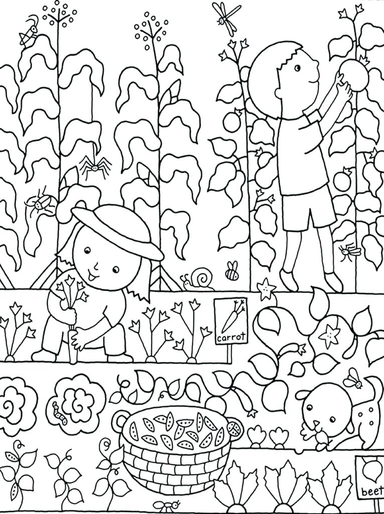 766x1024 Garden Colouring Sheet At Flower Garden Colouring Page Colouring