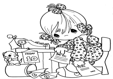 476x333 Secretary Coloring Page Day Precious Moments Pages