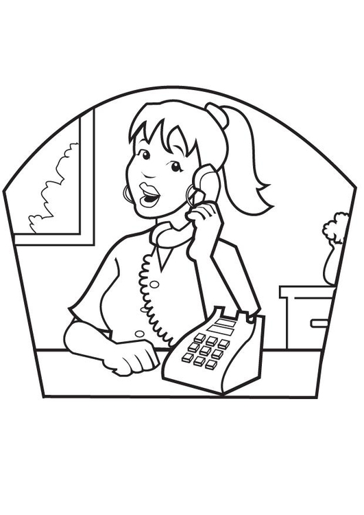531x750 Coloring Page Secretary