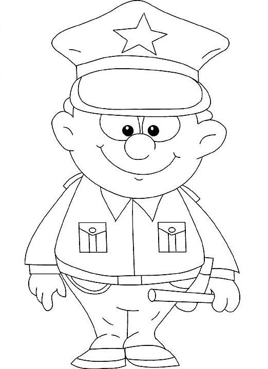 522x720 Police Officer Coloring Pages For Preschoolers