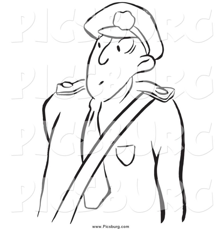 784x800 School Security Guard Clipart Black And White