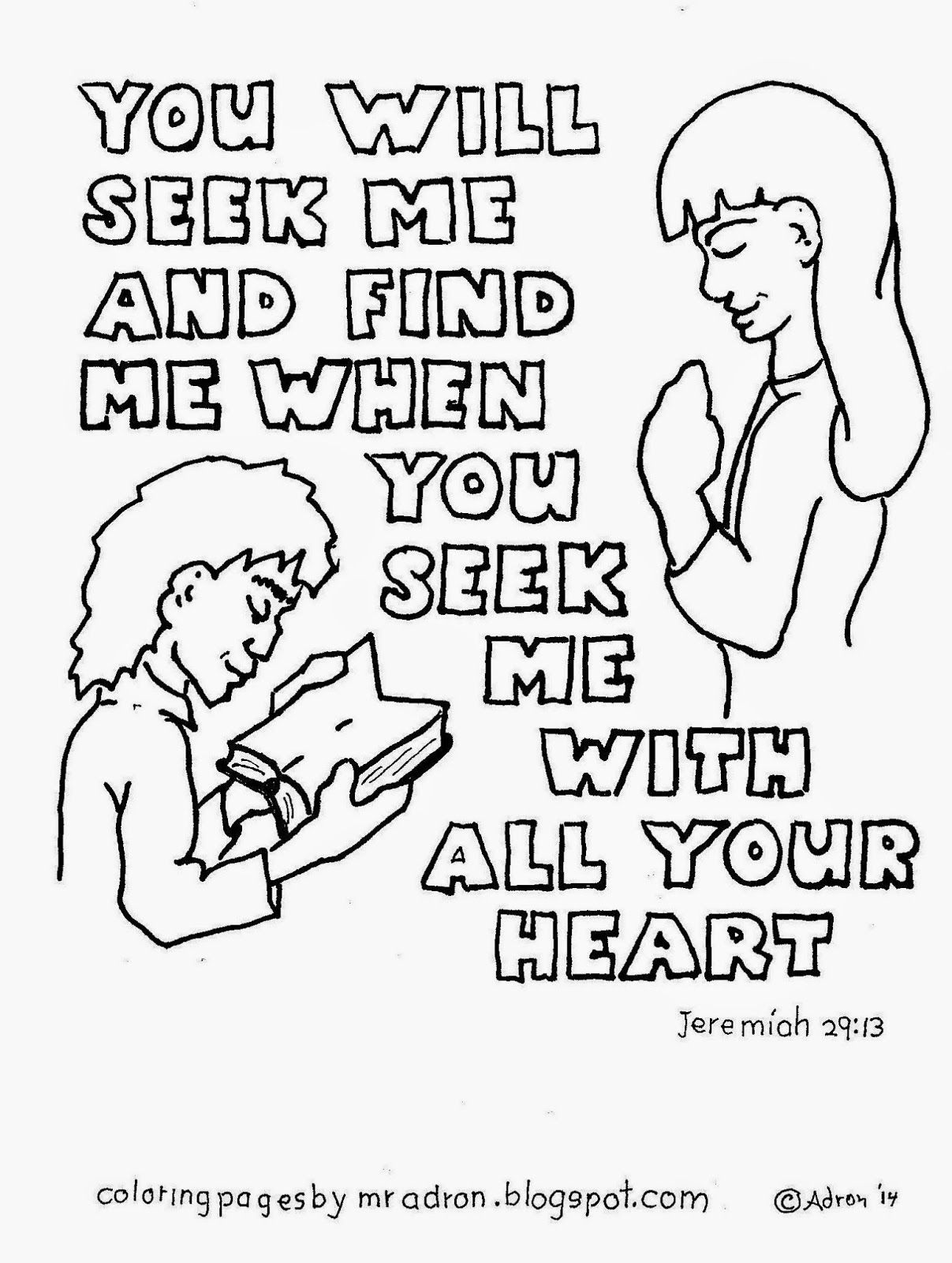 1207x1600 Coloring Pages For Kids By Mr. Adron You Will Seek Me And Find Me