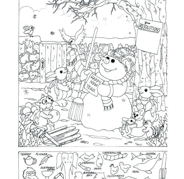 618x600 Hidden Picture Coloring Pages Find The Hidden Objects Coloring