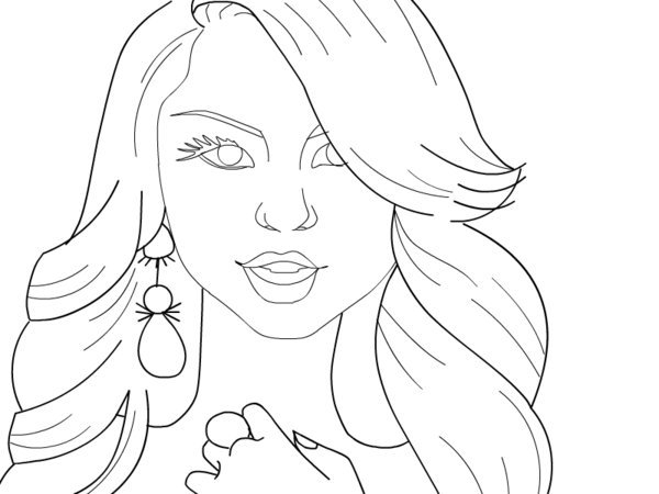 600x450 Selena Coloring Pages Selena Gomez 9 Celebrities Printable