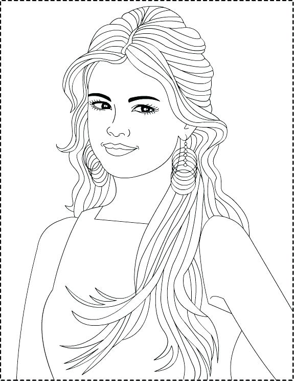 575x744 Selena Gomez Coloring Page Coloring Pages And Coloring Pages