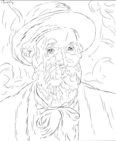 394x480 Pierre Auguste Renoir Self Portrait Coloring Page From Famous