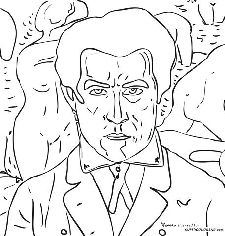 457x480 Awesome Self Portrait Coloring Page And Click To See Printable