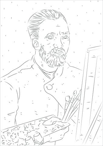 339x480 Self Portrait Coloring Page Van Coloring Page Self Portrait